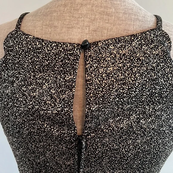 IZ BYER | Size 5 | Black Gold Skater Dress | Midi - Picture 4 of 5